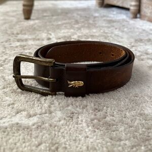 Crawfish Brown Leather Belt